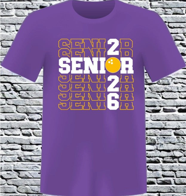 2026 Senior Bowling Tee — Purple