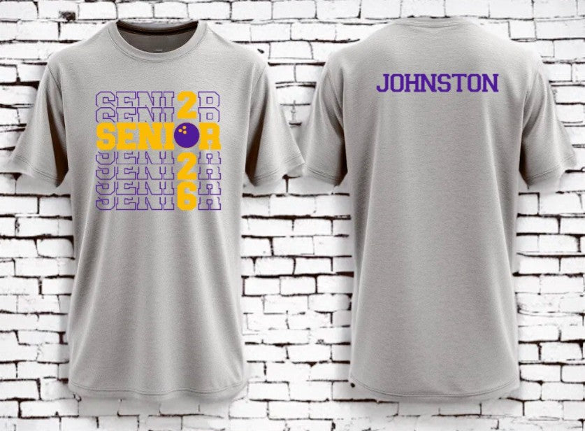 2026 Senior Bowling Tee — Gray / Extra Add On-Name