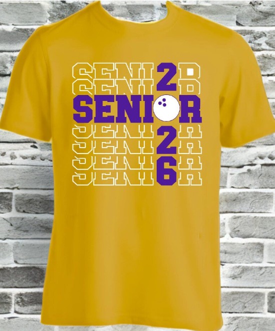2026 Senior Bowling Tee — Gold