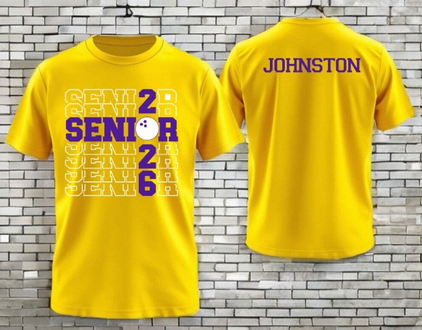 2026 Senior Bowling Tee — Gold / Extra Add On-Name