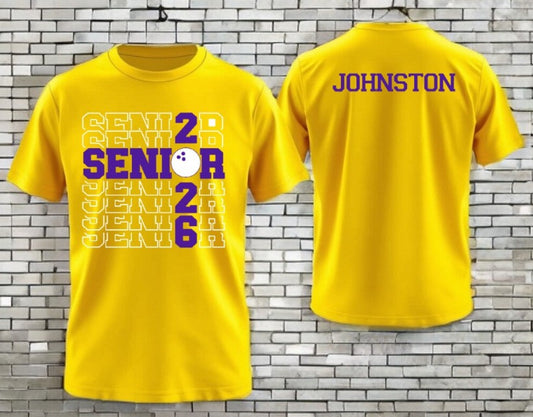 2026 Senior Bowling Tee — Gold / Extra Add On-Name