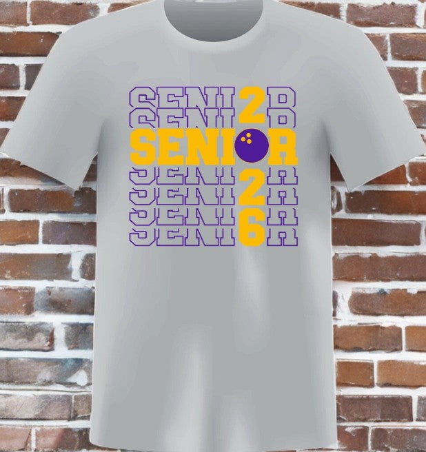 2026 Senior Bowling Tee — Gray